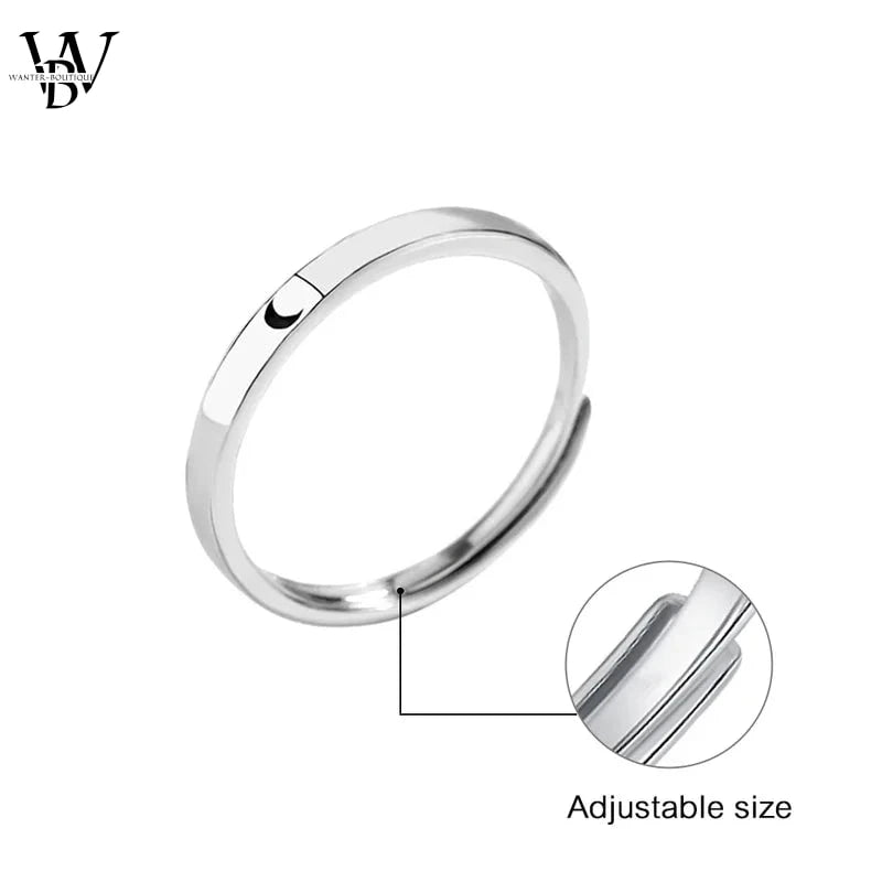 Soleil Lune Couple Anneaux Ensemble Ouvert Réglable Bague L’un L’autre Amoureux Diadème Minimaliste Engagement Mariage Doigt Bague Bijoux Cadeau