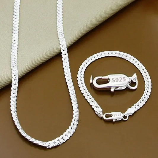 Ensemble Collier & Bracelet Argent 925 - Élégance Intemporelle