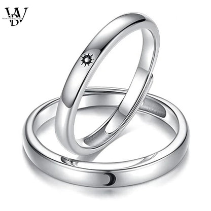 Soleil Lune Couple Anneaux Ensemble Ouvert Réglable Bague L’un L’autre Amoureux Diadème Minimaliste Engagement Mariage Doigt Bague Bijoux Cadeau