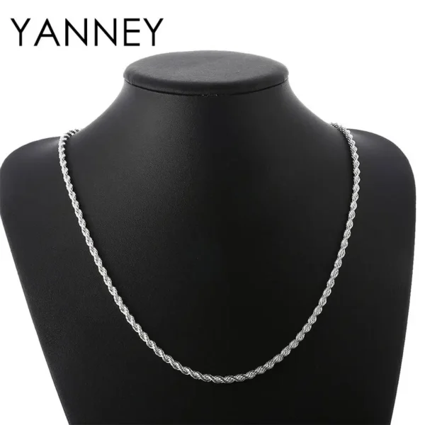 Chaîne Corde en Argent 925 - Collier & Bracelet Élégants (2PCS) - Image 4