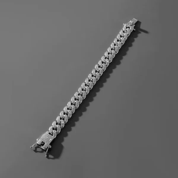 Bracelet Cubain Bling 13MM - Strass & Style Miami Unisexe - Image 4