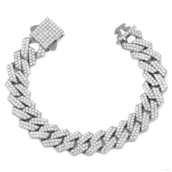 Bracelet Chaîne Cubaine 14MM Strass Unisexe – Style Hip Hop Bling - Image 8