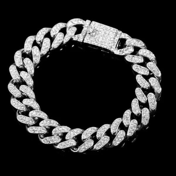 Bracelet Chaîne Cubaine 14MM Strass Unisexe – Style Hip Hop Bling - Image 7