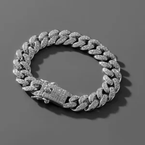 Bracelet Cubain Bling 13MM - Strass & Style Miami Unisexe
