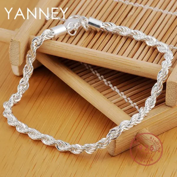 Chaîne Corde en Argent 925 - Collier & Bracelet Élégants (2PCS) - Image 5