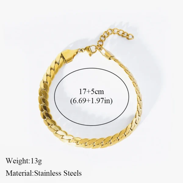 Ensemble Bijoux Doré EILIECK - Chaîne & Bracelet en Acier Inoxydable 316L - Image 4