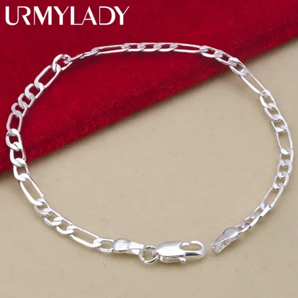 Élégance en Argent 925 - Bracelet & Collier 4MM Unisexe - Image 3