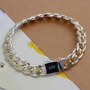 Bracelet Chaîne Solide en Argent Sterling 925 – Élégance Unisexe