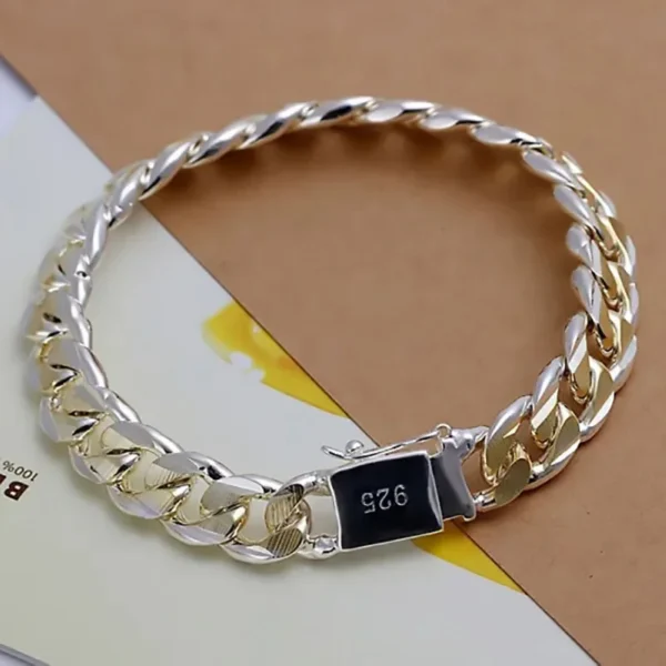 Bracelet Chaîne Solide en Argent Sterling 925 – Élégance Unisexe