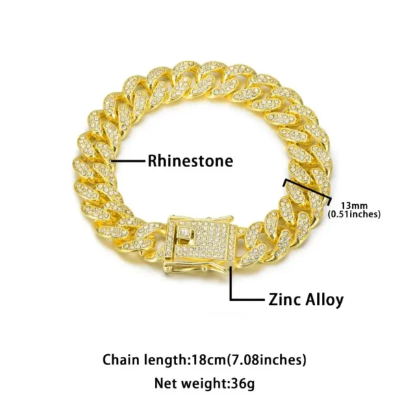 Bracelet Cubain Brillant – Style Punk & Hip-Hop - Image 6