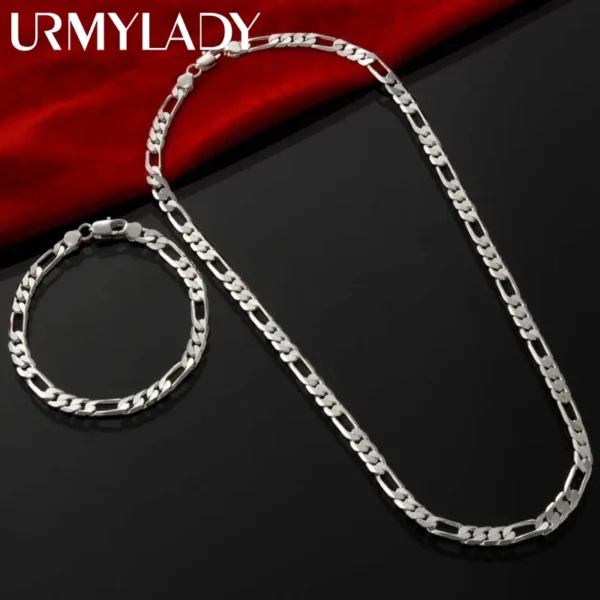 Élégance en Argent 925 - Bracelet & Collier 4MM Unisexe - Image 2