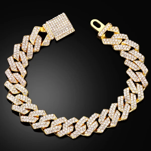 Bracelet Chaîne Cubaine 14MM Strass Unisexe – Style Hip Hop Bling - Image 11