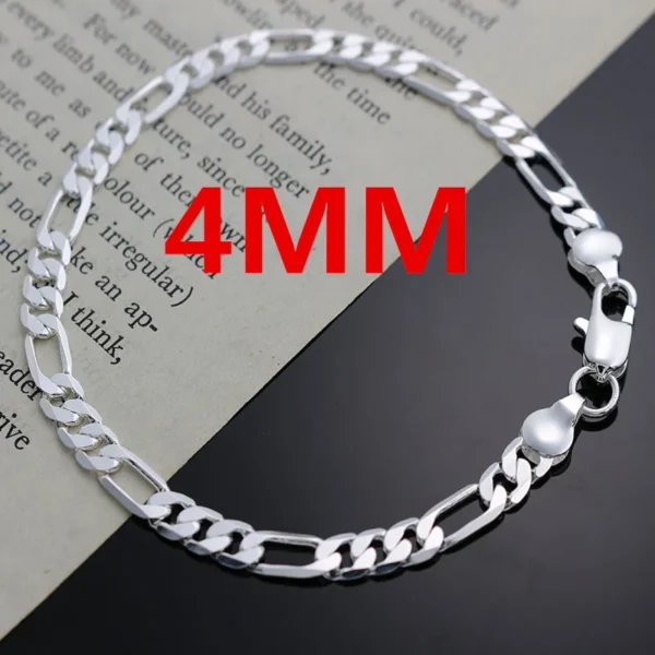 Élégance en Argent 925 - Bracelet & Collier 4MM Unisexe - Image 4